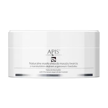 Apis, Naturalne masło shea do masażu twarzy z marokańskim olejkiem arganowym i baobabu, 100 g