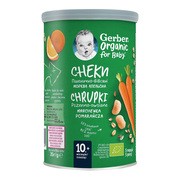 Gerber Organic, chrupki pszenno-owsiane marchewka, pomarańcza, 10 m+, 35 g