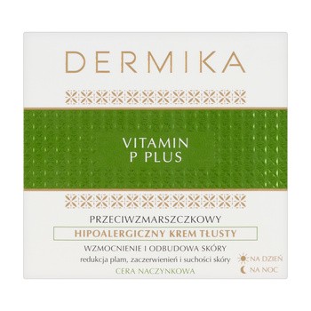 Dermika Vitamina P Plus, Hipoalergiczny krem przeciwzmarszczkowy, tłusty, 50 ml