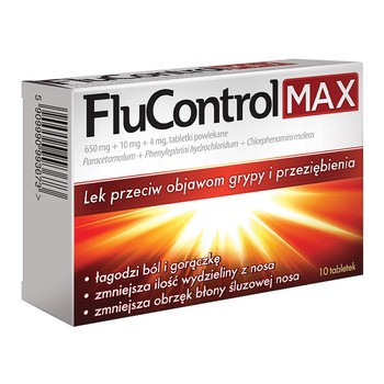 FluControl Max, 650 mg+10 mg+4 mg, tabletki powlekane, 10 szt.