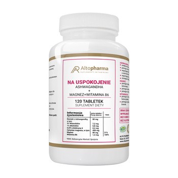 Na Uspokojenie Ashwagandha + Magnez + Witamina B6, tabletki, 120 szt.