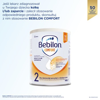 Bebilon Comfort 2, dla niemowląt w przypadku kolek i zaparć, powyżej 6 miesiąca, 400 g