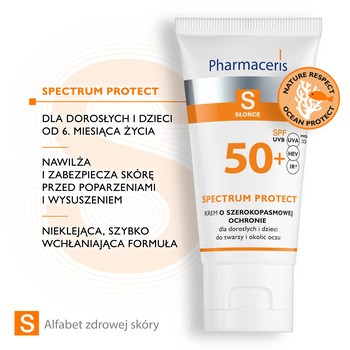 Pharmaceris S SPECTRUM PROTECT, krem o szerokopasmowej ochronie do twarzy i okolic oczu SPF 50+, 50 ml