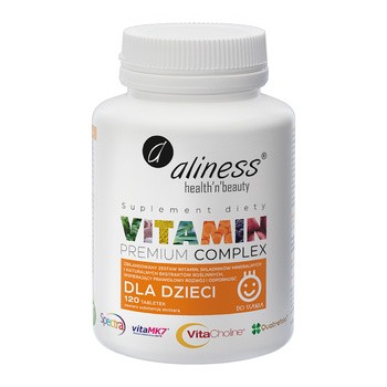 Aliness Premium Vitamin Complex dla dzieci, tabletki do ssania, 120 szt.