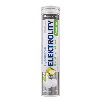 Olimp Hydratonic Elektrolity Senior, tableki musujące, smak gruszkowy, 20 szt.