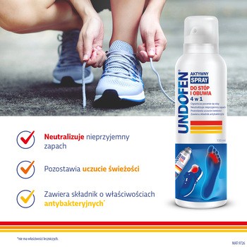 Undofen aktywny spray do stóp i obuwia 4 w 1, 150 ml