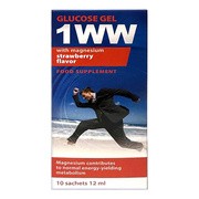 MedMess, Glukoza płynna 1WW z magnezem, saszetki, smak truskawkowy, 10 szt.