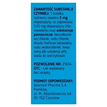 Oftahist, 1 mg/ml, krople do oczu, 5 ml (1 butelka)