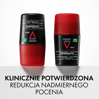 Vichy Homme Clinical Control 96 h, dezodorant dla mężczyzn, roll-on, 50 ml