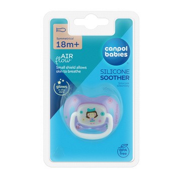 Canpol Babies Toys, smoczek uspokajający silikonowy symetryczny, 18 m+, 1 szt.