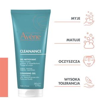 Avene Eau Thermale Cleanance, żel oczyszczający, 200 ml