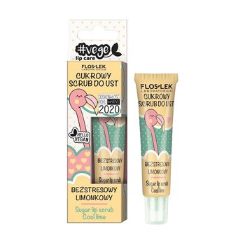 Flos-Lek, Vege Lip Care, Cukrowy scrub do ust, bezstresowy limonkowy, 14 g