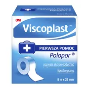 Viscoplast Polopor, przylepiec włókninowy, 5 m x 25 mm, 1 szt.