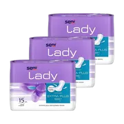 Zestaw 3 x Seni Lady, wkładki urologiczne, extra plus, 15 szt.