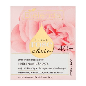 Bielenda Royal Rose Elixir, przeciwzmarszczkowy krem nawilżający 40+, 50 ml