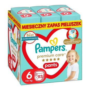 Pampers Premium Care Pants 6 (15+ kg), pieluchomajtki jednorazowe, 93 szt.