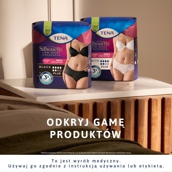 Tena Silhouette Plus, majtki chłonne, White, rozmiar M, 12 szt.