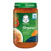Gerber Organic, Pełnoziarniste spaghetti z wołowiną, 12 m+, 250 g