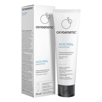 Oxygenetic Acid Peel AHA+PHA, przeciwstarzeniowy peeling kwasowy, 50 ml