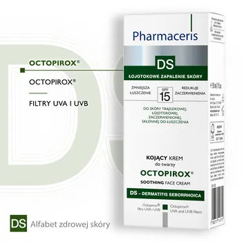 Pharmaceris DS Octopirox, kojący krem do twarzy, SPF 15, 30 ml