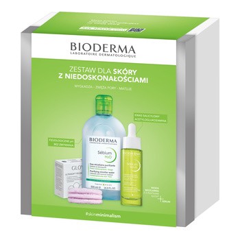 Zestaw Bioderma Sebium, serum, 30 ml + woda micelarna, 500 ml + GLOV płatki, 3 szt.