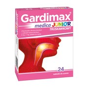 Gardimax medica junior truskawkowy, 5mg + 1mg, tabletki do ssania, 24 szt.