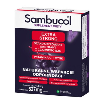 Sambucol Extra Strong, kapsułki dla dorosłych, 30 szt.