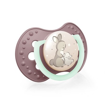 Canpol Lovi, smoczek silikonowy, dynamiczny Night&Day, Girl, 6-18 m, 2 szt.