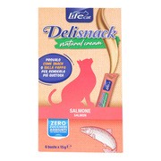Life Cat Deli Snack Natural Cream Salmon, kremowy przysmak z łososiem dla kotów, saszetki, 15 g x 6 szt.