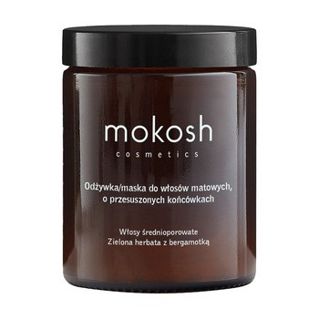 Mokosh, odżywka/maska do włosów matowych, o przesuszonych końcówkach, zielona herbata z bergamotką, 180 ml