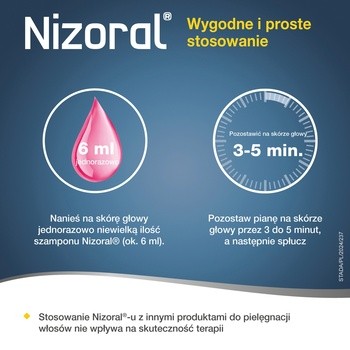 Nizoral, 20 mg/g, szampon leczniczy, saszetki, 6 ml, 6 szt.