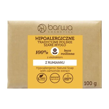 Barwa, Hipoalergiczne Tradycyjne Polskie Szare Mydło z ekstraktem z rumianku, 100g