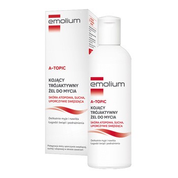 Emolium A-Topic, kojący żel do mycia trójaktywny, 200 ml