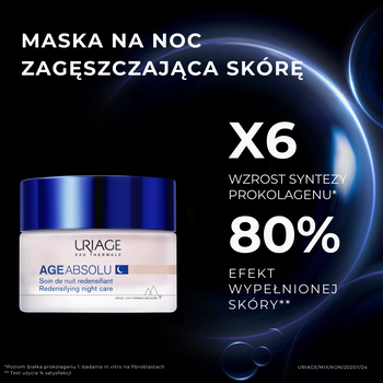Uriage Age Absolu, zagęszczająca skórę maska na noc, 50 ml