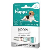 Happs Herbal, krople przeciw pchłom i kleszczom dla średnich psów, 10-20 kg, 2,5 ml x 4 szt.