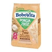 BoboVita Porcja Zbóż, kaszka bezmleczna 7 zbóż, zbożowo-jaglana pełnoziarnista, 8 m+, 170 g