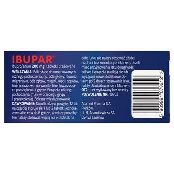 Ibupar, 200 mg, tabletki drażowane, 10 szt.