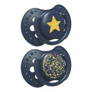 Canpol Lovi  Stardust, smoczek silikonowy uspokajający, dynamiczny 3-6 m, niebieski, 2 szt.