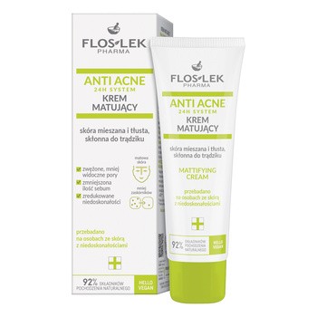 Flos-Lek Anti Acne 24H System, krem matujący, 50 ml