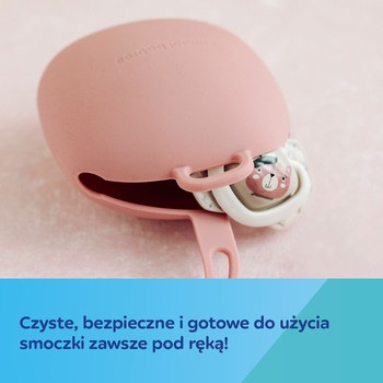 Canpol babies, silikonowe etui na smoczki, różowe, 1 szt.