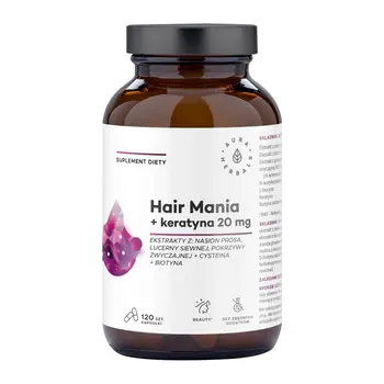 Aura Herbals Hair Mania + keratyna 20 mg, kapsułki, 120 szt.