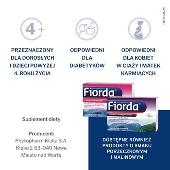 Fiorda, pastylki do ssania o smaku cytryny, 30 szt.