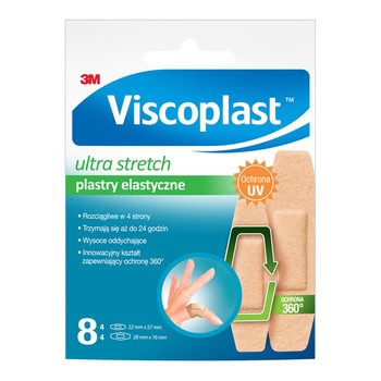 Viscoplast Ultra Stretch, plastry elastyczne, 2 rozmiary, 8 szt.