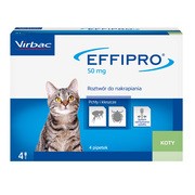 Effipro 50 mg, roztwór do nakrapiania dla kotów, 4 x 0,5 ml