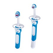 MAM Learn To Brush Set, zestaw szczoteczek edukacyjnych, niebieski, 6m+, 2 szt.