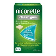 Nicorette Classic Gum, 2 mg, guma do żucia, 105 szt.