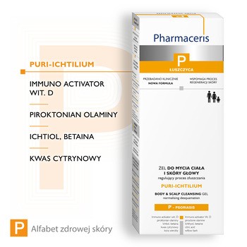 Pharmaceris P Puri-Ichtilium, żel do mycia ciała i skóry głowy, 250 ml