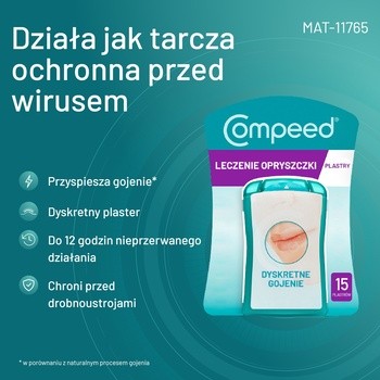 Compeed dyskretny plaster na opryszczkę, 15 szt.
