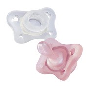 CHICCO PHYSIOFORMA MINI SOFT 0-2M GIRL 2 SZT Smoczek uspokajający, silikonowy