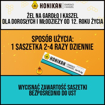Honikan Gardło i Kaszel, żel doustny, 10 saszetek